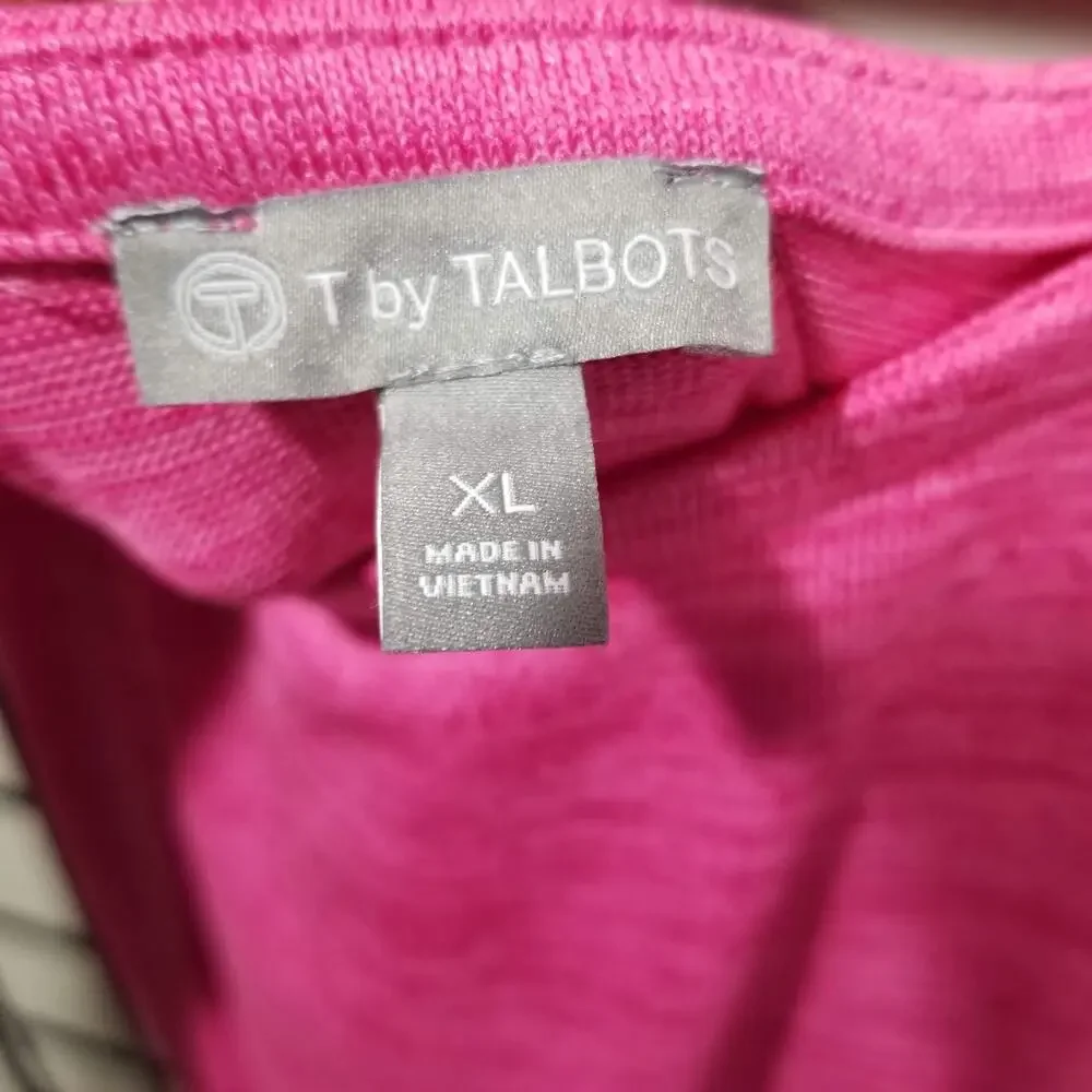 T By Talbots T Shirt Dress Womens XL Pink Crisscross Back Drawstring Midi - Picture 4 of 6